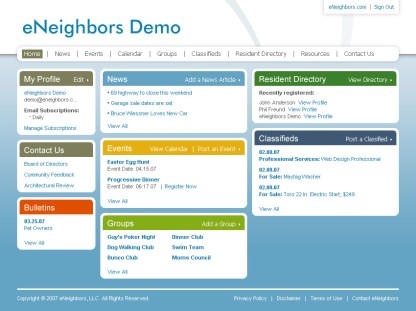 eNeighbors Resident Dashboard